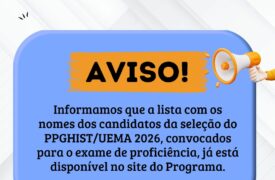 PROVA DE PROFICIÊNCIA – LISTA DE CANDIDATOS